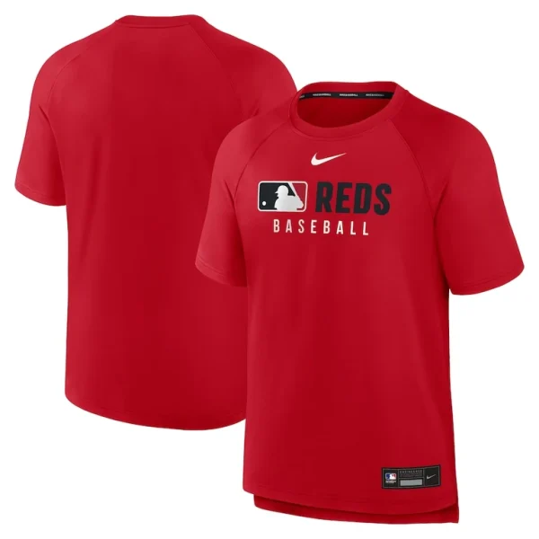 Cincinnati reds nike authentic collection pregame raglan performance t shirt Red
