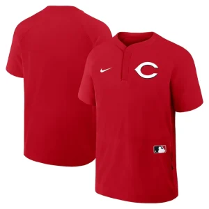 Cincinnati reds nike authentic collection raglan short sleeve windshirt Red