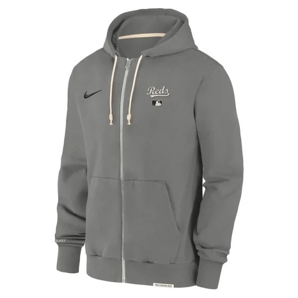 Cincinnati reds nike authentic collection travel performance full zip hoodie Charcoal M