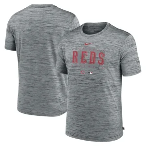 Cincinnati reds nike authentic collection velocity performance practice t shirt Heather gray