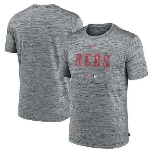 Cincinnati reds nike authentic collection velocity performance practice t shirt Heather gray