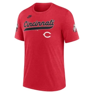 Cincinnati reds nike cooperstown collection eras tri blend t shirt Heather red M