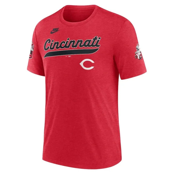 Cincinnati reds nike cooperstown collection eras tri blend t shirt Heather red M