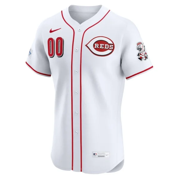 Cincinnati reds nike home elite sponsor patch custom jersey White 44