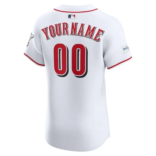 Cincinnati reds nike home elite sponsor patch custom jersey White 48