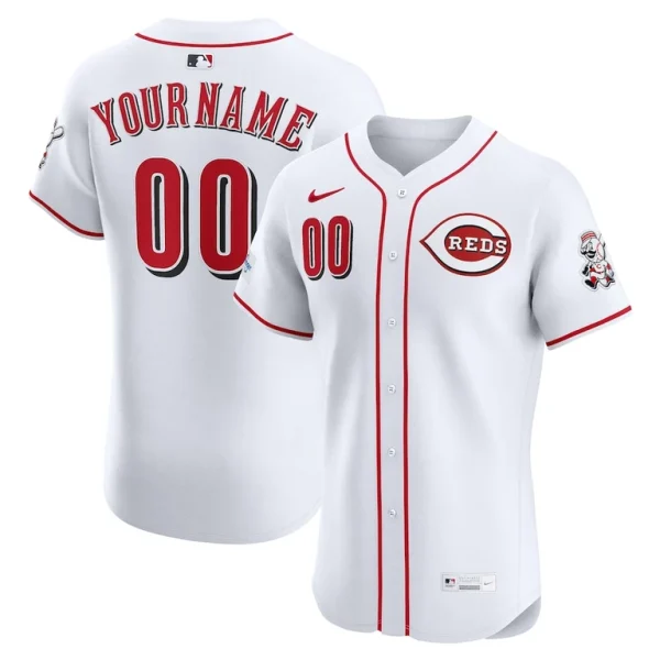 Cincinnati reds nike home elite sponsor patch custom jersey White