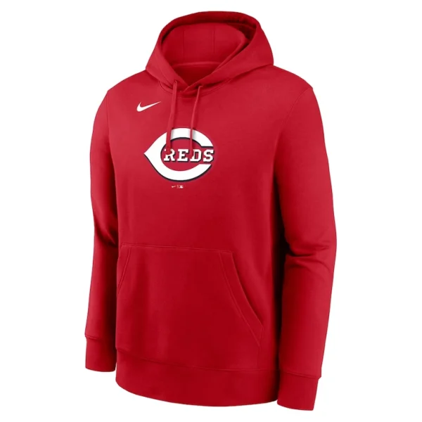 Cincinnati reds nike logo club fleece pullover hoodie Red M