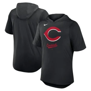Cincinnati reds nike tri blend hoodie t shirt Black