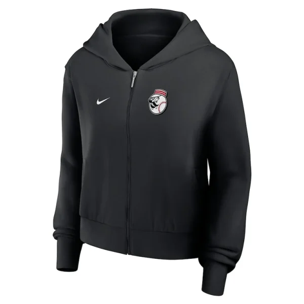 Cincinnati reds nike womens chill full zip hoodie Black S