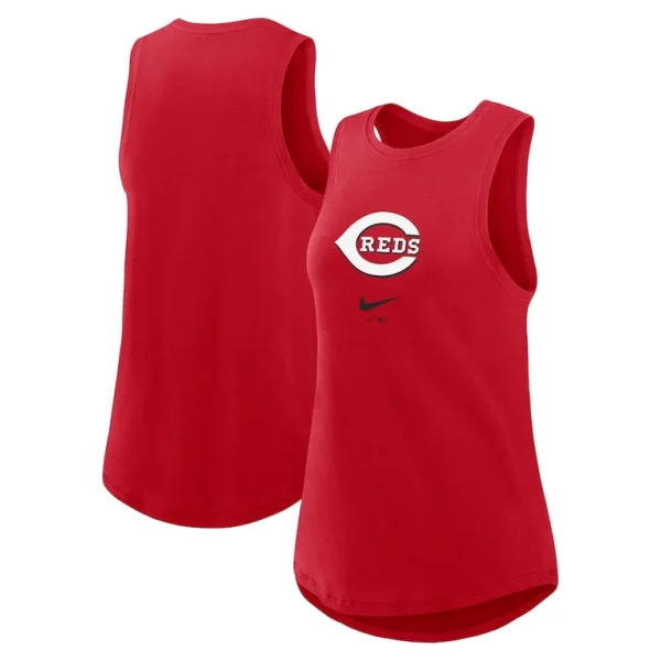 Cincinnati reds nike womens legacy icon high neck performance tank top Red