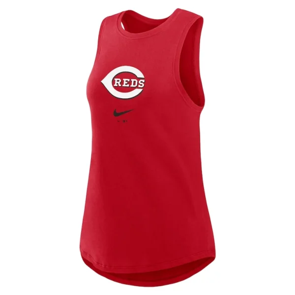 Cincinnati reds nike womens legacy icon high neck performance tank top Red S
