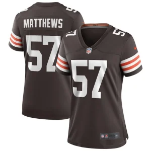 Clay matthews cleveland browns nike womens game retired player jersey Brown