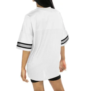 Cleveland browns gameday couture womens top recruit oversized side slit v neck fashion jersey White M