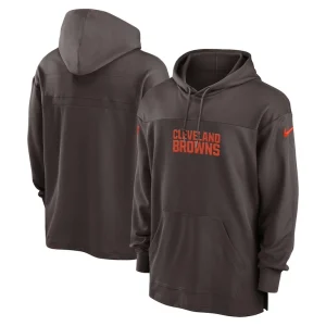 Cleveland browns nike 2023 sideline lightweight performance hooded top Brown
