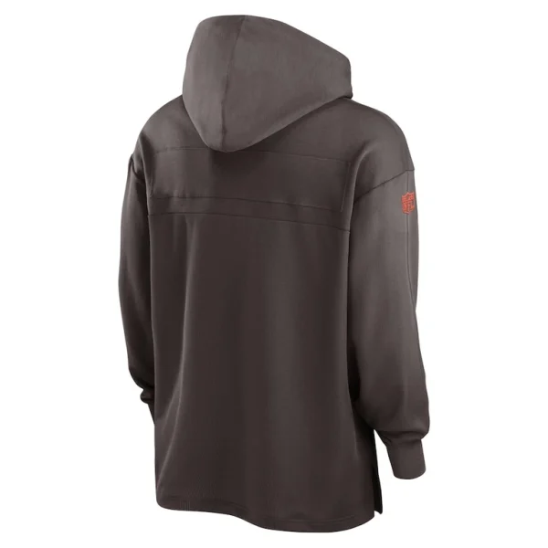 Cleveland browns nike 2023 sideline lightweight performance hooded top Brown L