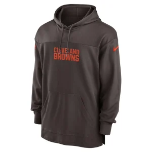 Cleveland browns nike 2023 sideline lightweight performance hooded top Brown M