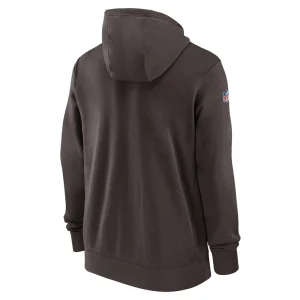 Cleveland browns nike 202324 sideline club full zip hoodie Brown L