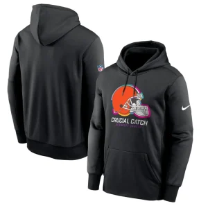 Cleveland browns nike 2024 nfl crucial catch performance fleece pullover hoodie Black