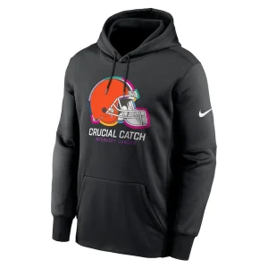 Cleveland browns nike 2024 nfl crucial catch performance fleece pullover hoodie Black M
