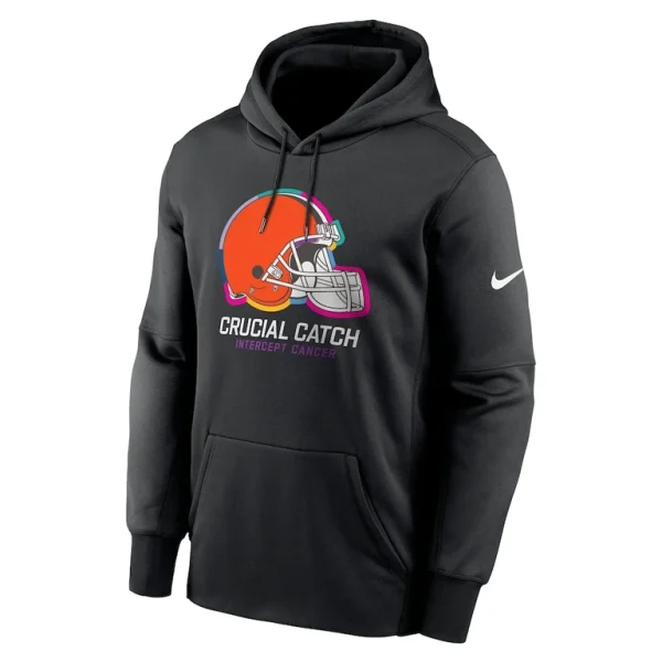 Cleveland browns nike 2024 nfl crucial catch performance fleece pullover hoodie Black M