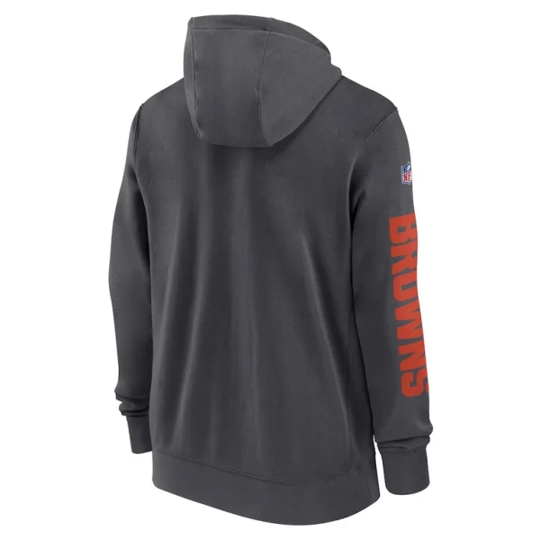 Cleveland browns nike 2024 sideline club full zip hoodie anthracite Multi L