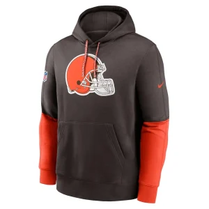 Cleveland browns nike 2024 sideline club pullover hoodie Brown M