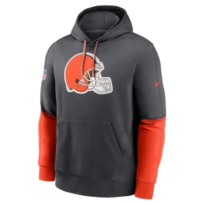 Cleveland browns nike 2024 sideline club pullover hoodie anthracite Multi M