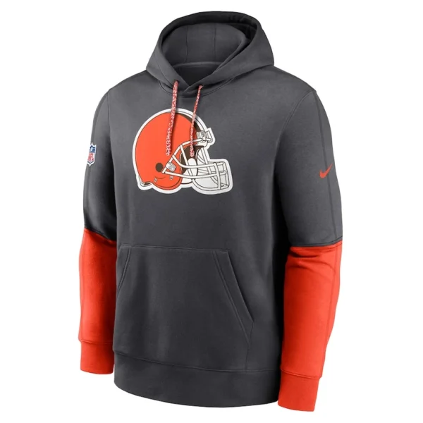 Cleveland browns nike 2024 sideline club pullover hoodie anthracite Multi M