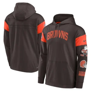 Cleveland browns nike brownie the elf sideline athletic arch jersey performance pullover hoodie Brown