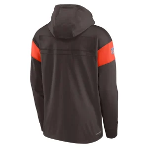 Cleveland browns nike brownie the elf sideline athletic arch jersey performance pullover hoodie Brown L