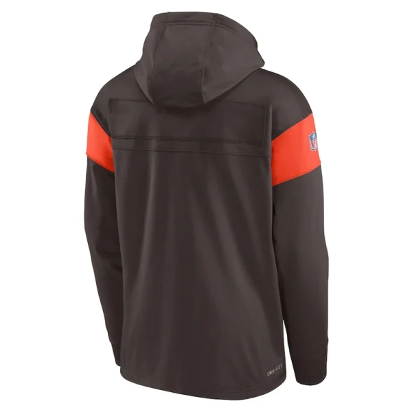 Cleveland browns nike brownie the elf sideline athletic arch jersey performance pullover hoodie Brown L