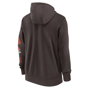 Cleveland browns nike club full zip hoodie jacket Brown L