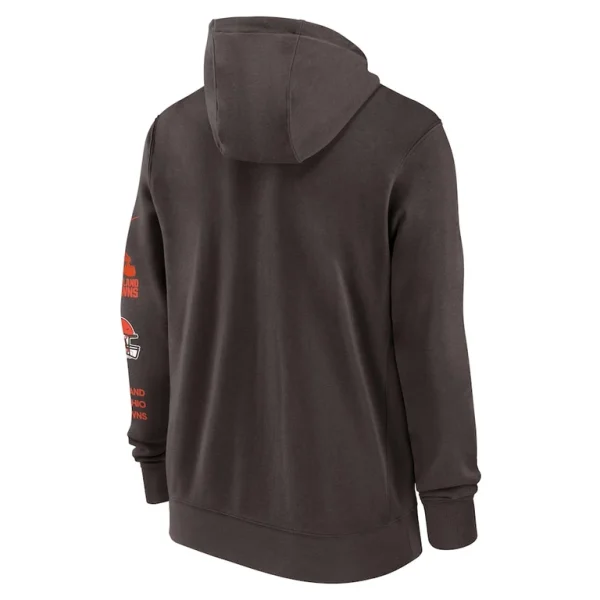 Cleveland browns nike club full zip hoodie jacket Brown L