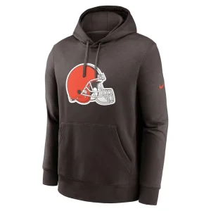 Cleveland browns nike club logo pullover hoodie Brown M