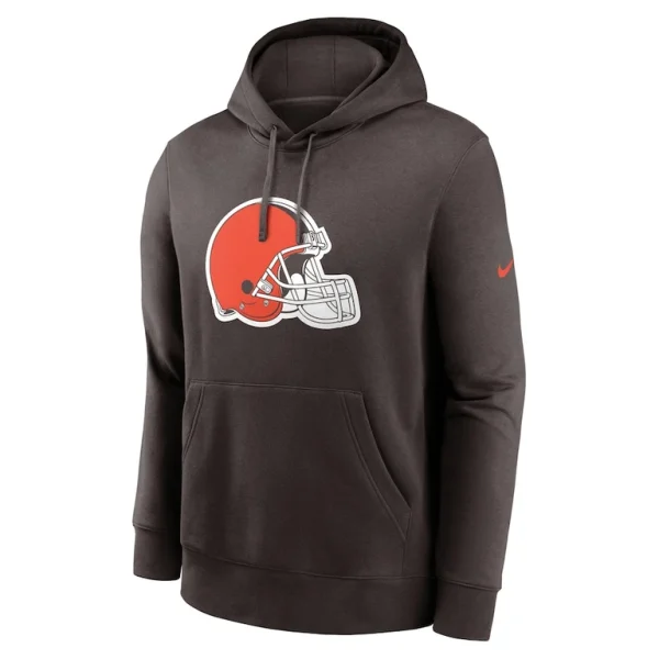 Cleveland browns nike club logo pullover hoodie Brown M