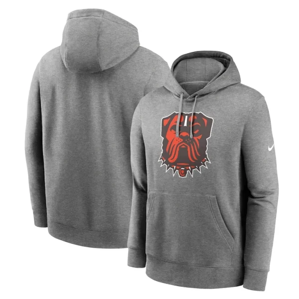 Cleveland browns nike club logo pullover hoodie Heather gray