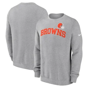 Cleveland browns nike club pullover sweatshirt Heather gray