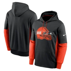 Cleveland browns nike color block fleece performance pullover hoodie Black