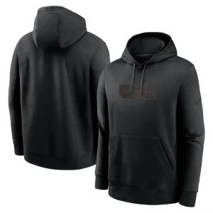 Cleveland browns nike edge french terry club pullover hoodie Black