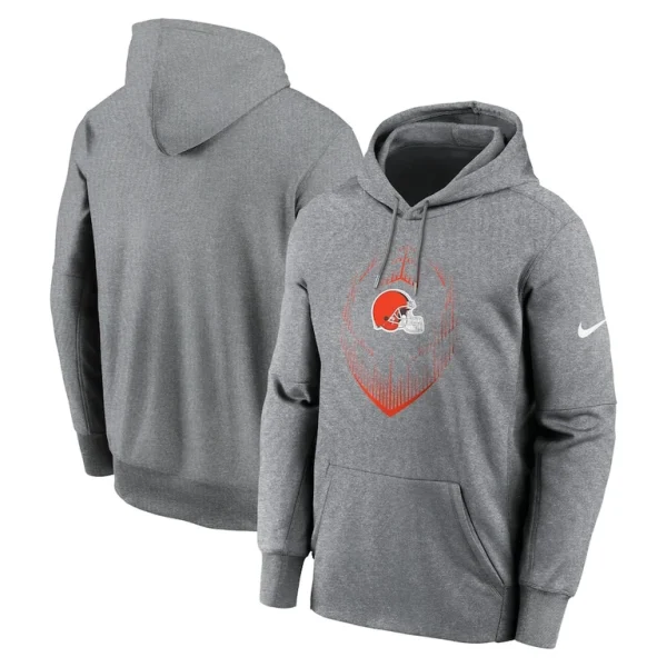 Cleveland browns nike icon performance pullover hoodie Heather gray