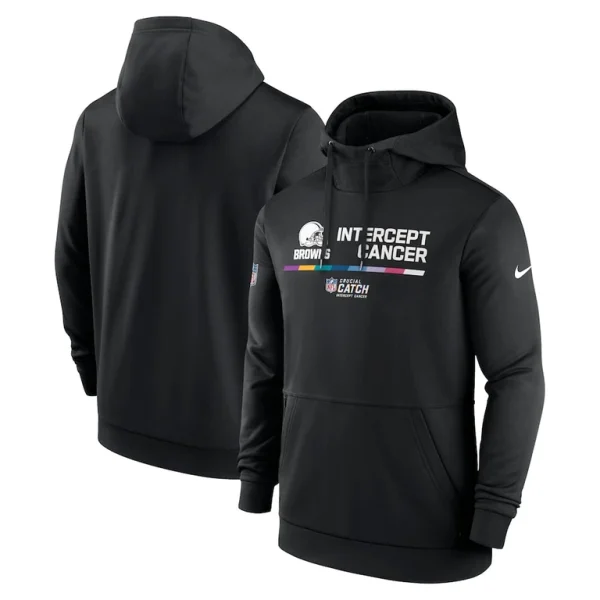 Cleveland browns nike nfl crucial catch therma performance pullover hoodie Black