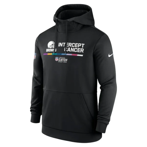 Cleveland browns nike nfl crucial catch therma performance pullover hoodie Black M