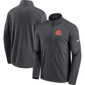 Cleveland browns nike pacer performance quarter zip jacket Charcoal