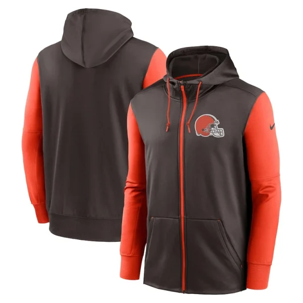 Cleveland browns nike performance full zip hoodie Brown