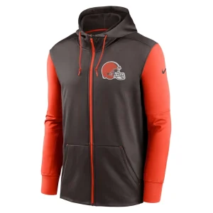 Cleveland browns nike performance full zip hoodie Brown M