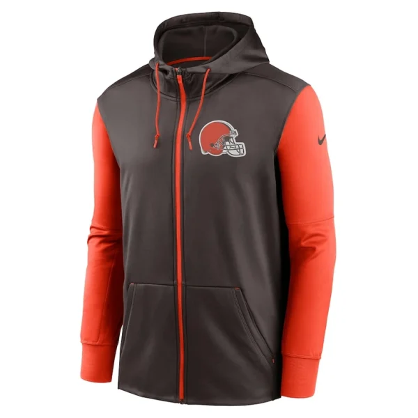 Cleveland browns nike performance full zip hoodie Brown M