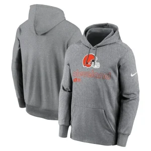 Cleveland browns nike performance pullover hoodie Heather gray