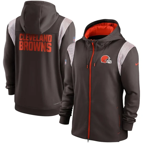 Cleveland browns nike performance sideline lockup full zip hoodie Brown