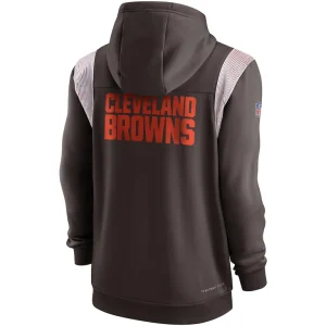 Cleveland browns nike performance sideline lockup full zip hoodie Brown M