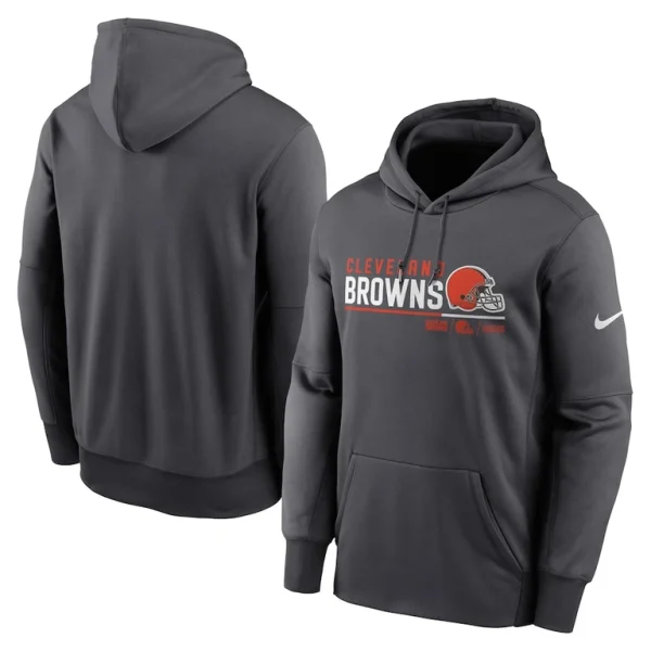 Cleveland browns nike prime logo name split pullover hoodie anthracite Multi